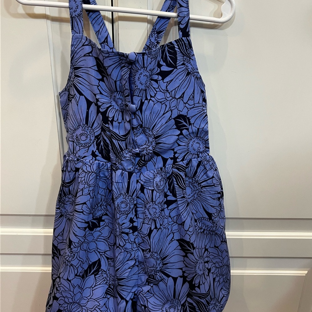 NWT Size Small 5/6 Haute Hippie Kids Floral One Piece Romper - Blue and Black